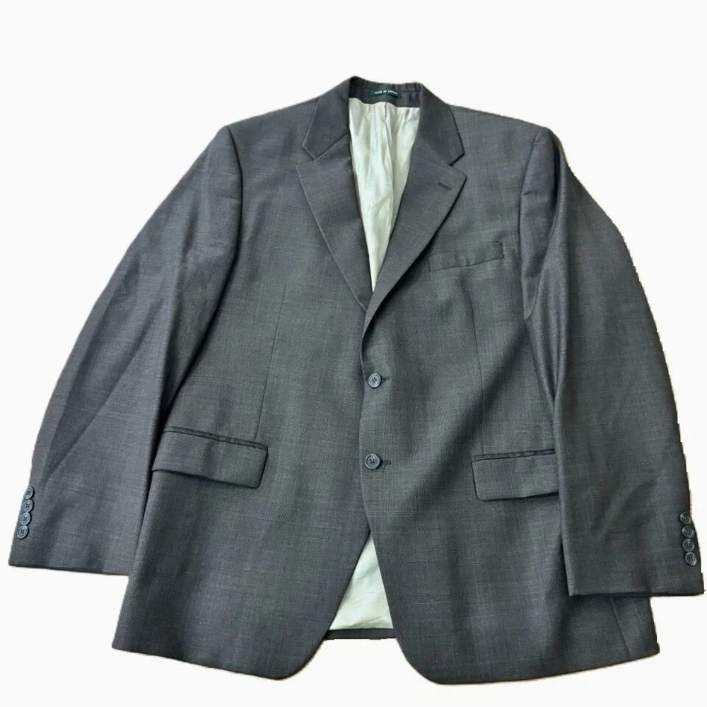 Lauren Ralph Lauren Suit Jacket Men 46L Brown Glen Plaid 100% Wool Blazer Canada
